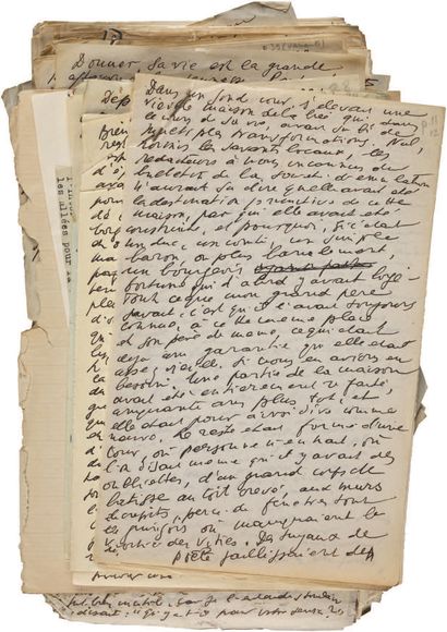 GUILLOUX (Louis). The Bread of Dreams. AUTOGRAPH MANUSCRIPT. Approximately 200 pages...