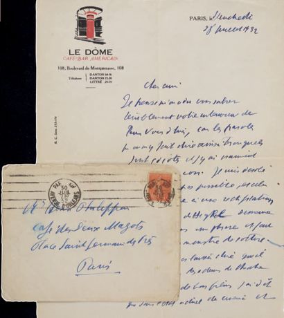ARTAUD (Antonin). Lettre autographe signée à Henri Philippon. + Manuscrit autographe...