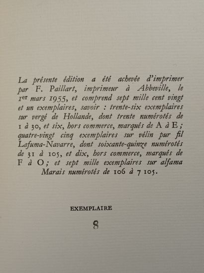 CÉLINE (Louis-Ferdinand). Entretiens avec le professeur Y. Paris, N.R.F., 1955, in-12,...