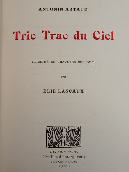 ARTAUD (Antonin). Tric Trac du ciel. Paris, Éditions de la Galerie Simon, Henry Kahnweiller,...