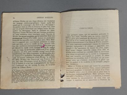 BAZIN (André). Orson Welles. Paris, Éditions Chavane, Collection Le Cinéma en Marche...