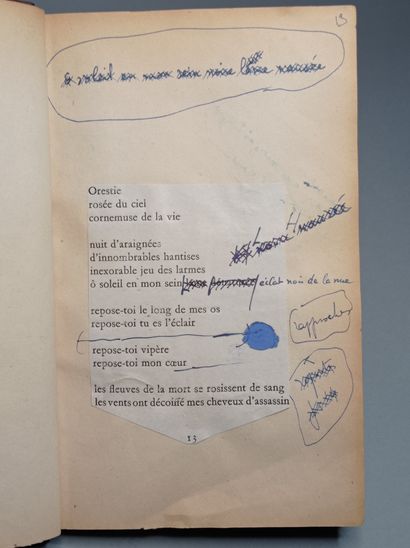 BATAILLE (Georges). L'Orestie. Épreuves corrigées. [Paris, Éditions des Quatre Vents,...