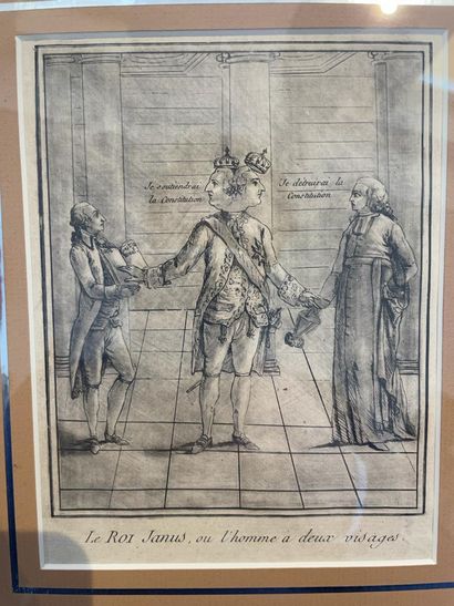 null Lot de gravures politiques du XIXème siècle comprenant:
Henri IV - Le roi Janus...