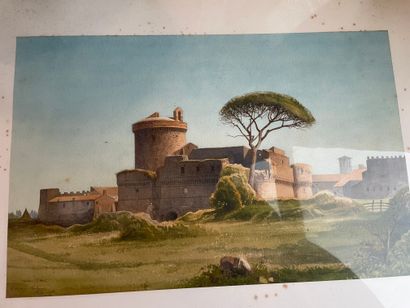 P. BONNET Château d'Ostie
Aquarelle, signée et située en bas à gauche
H. 30 cm ;...