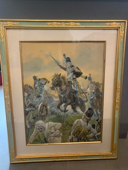 Maurice Toussaint Les hussards
Paire de pastels
44 x 32,5 cm