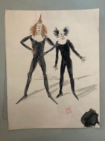 Léon VOIRIN (1833-1887) Duo de clowns
Aquarelle sur papier
31 x 24 cm