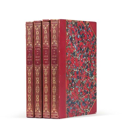 SUE (Eugène). Le Juif errant. Paris, Paulin, 1845. 4 volumes grand in-8, demi-maroquin...