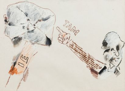 Tadeusz KANTOR (1915-1990), attribué à « TAM »
Technique mixte sur papier. 28,5 x...