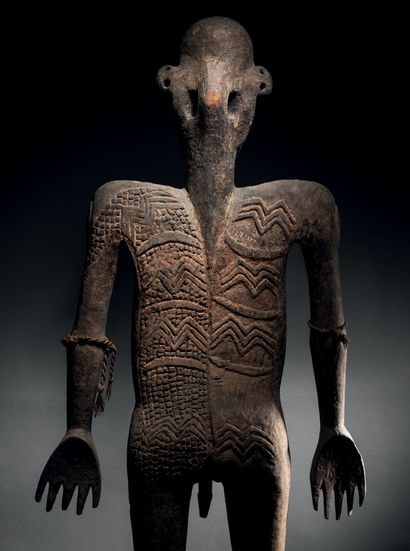 null Ɵ Male anthropomorphic hook, Sepik, Papua New Guinea
Wood, color pigments
H....