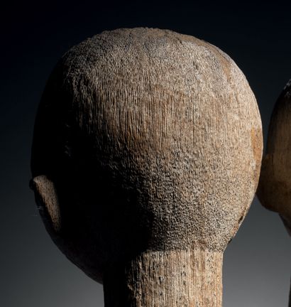 null Sakalava or Vezo sculpture representing a pair of wrestlers, Madagascar
Wood...