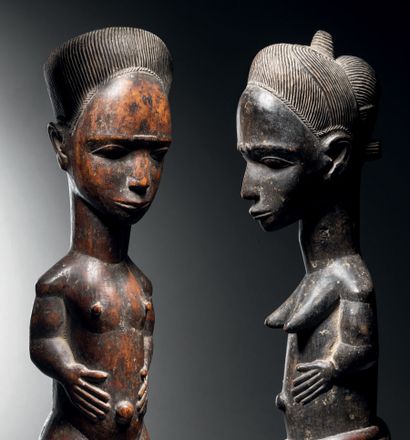 null Couple of Waka Sona statuettes, Baule, Ivory Coast
Wood
H. 35 cm
Waka Sona pair...