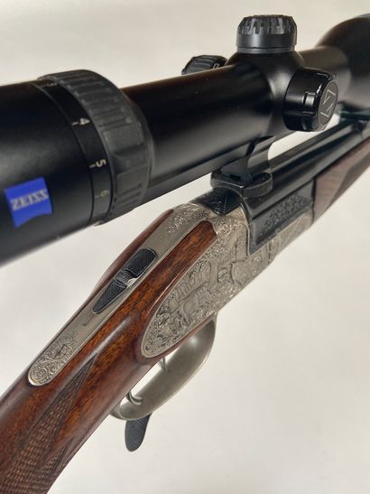 null Rifle "Kipplauf", sold by Jean Jacques SIPP in Strasbourg, one shot, two barrels:...