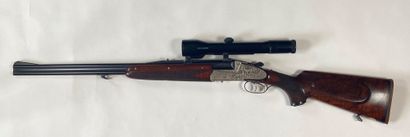 null Express rifle with plates with two shots, calibre 7x75R, sold by SIPP. Superimposed...