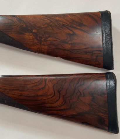 null Pair of Arrieta Elgoibar two-shot rifles, 20-70 caliber. Side-by-side barrels...