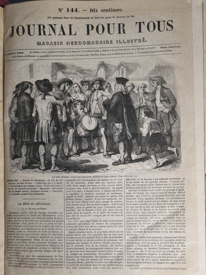 null JOURNAL POUR TOUS. Magasin hebdomadaire illustré. 1855 – 1856 – 1857 – 1858...