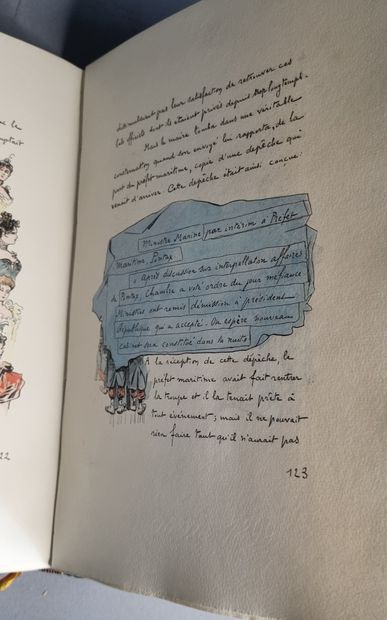 null BERGERET (Gaston). Les Événements de Pontax. Écriture manuscrite et aquarelles...