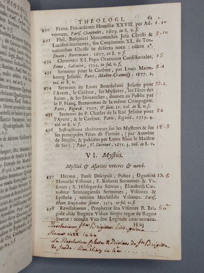 null BIBLIOTHECA FAYANA, seu Catalogus librorum bibliothecae… de Cisternay du Fay....