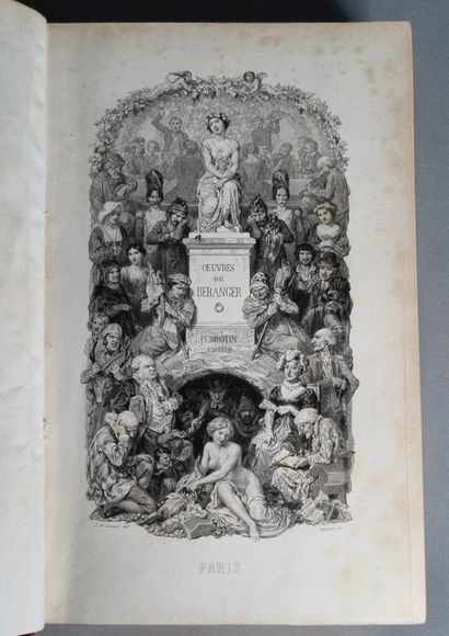 null BÉRANGER (Pierre-Jean). Complete works. Paris, Perrottin, 1847. 2 volumes in-8,...