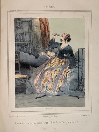 null PARIS COMIQUE, Livre-Album. Paris, chez Aubert, vers 1840. In-4, demi-basane...