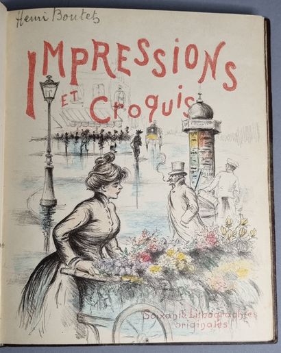 null BOUTET (Henri). Impressions et croquis. Paris, Chez l’Auteur, 1912. In-4, demi-maroquin...