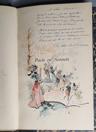 null PARIS. — SCIAMA (André). Paris en Sonnets. Paris, Conquet, 1897. In-8, bradel...