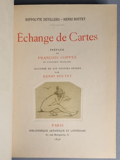 null BOUTET (Henri). - DEVILLERS Hippolyte. Exchange of cards. Bibliothèque artistique...
