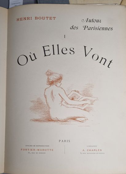 null BOUTET (Henri). Sur le Vif. Suite of 12 lithographs in colors, in sheets, folder...