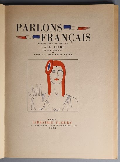 null IRIBE (Paul). Parlons français. Paris, Floury, 1934. In-4 broché, couverture...