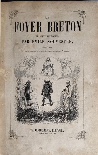 null SOUVESTRE (Émile). Le Foyer breton. Paris, Coquebert, s.d. [1844]. In-8, demi-maroquin...