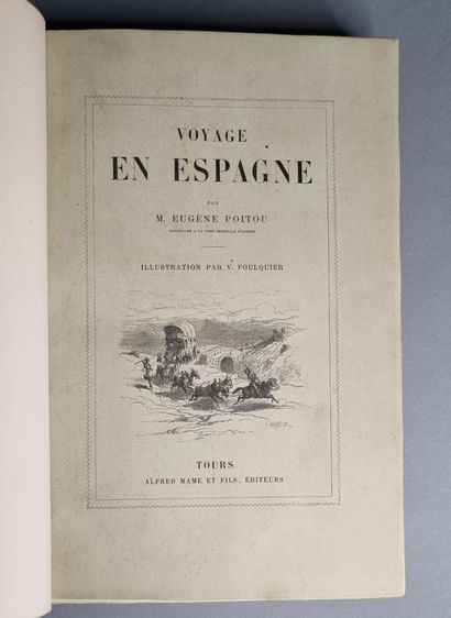 null POITOU (Eugène). Voyage en Espagne. Tours, Mame, 1869. Grand in-8, demi-maroquin...