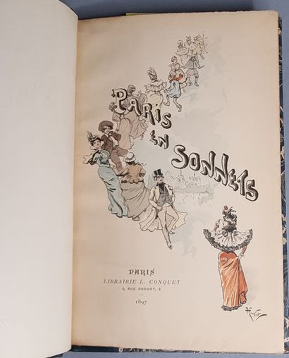 null PARIS. — SCIAMA (André). Paris en Sonnets. Paris, Conquet, 1897. In-8, bradel...