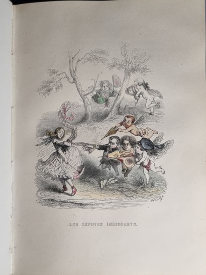 null GRANDVILLE. Un autre monde. Paris, H. Fournier, 1844. In-4, cartonnage illustré...
