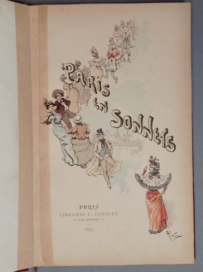 null SCIAMA (André). Paris en Sonnets. Paris, L. Conquet, 1897. In-8, bradel demi-maroquin...