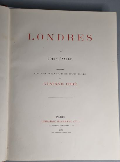 null ÉNAULT (Louis). Londres. Paris, Hachette, 1876. In-folio, demi-chagrin rouge,...