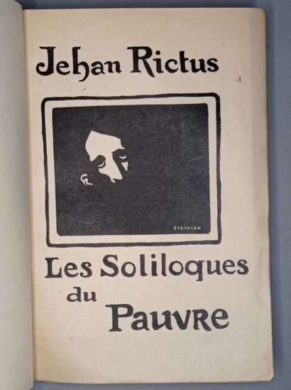 null RICTUS (Jehan). Les Soliloques du pauvre. Chez l’Auteur, 1897. Grand in-8, demi-maroquin...