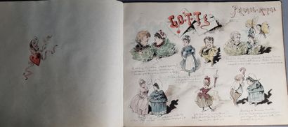 null PARIS. — HENRIOT. Album parisien 1887 Théâtres. In-4 oblong, plats de soie vieux...