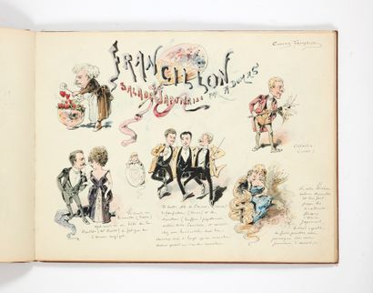 null PARIS. — HENRIOT. Album parisien 1887 Théâtres. In-4 oblong, plats de soie vieux...
