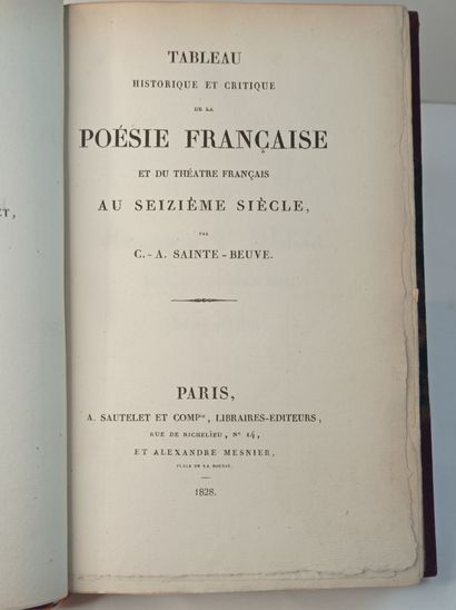 SAINTE-BEUVE (Charles-Augustin). Tableau historique et critique de la poésie française...