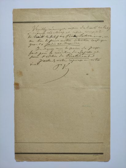 VERLAINE Paul (1844-1896). Autograph letter signed to his publisher Léon Vanier....