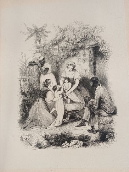 SAINT-PIERRE (Bernardin de). Paul et Virginie. Paris, Curmer, 1838. Large in-8, green...