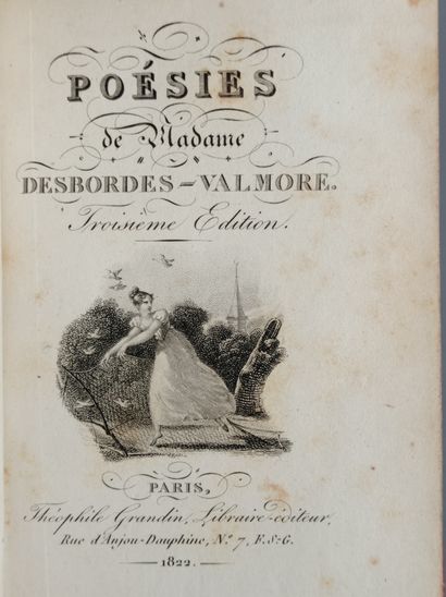 DESBORDES-VALMORE (Marceline). Poésies. Troisième édition, revue, corrigée et augmentée....