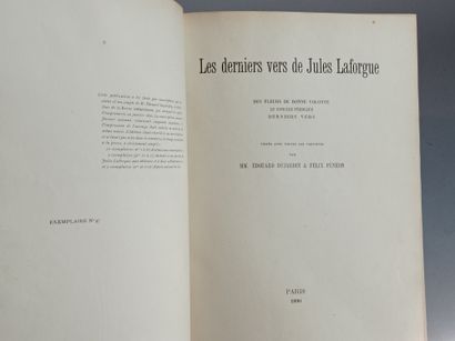 LAFORGUE (Jules). Les Derniers vers de Jules Laforgue. Des Fleurs de bonne volonté....