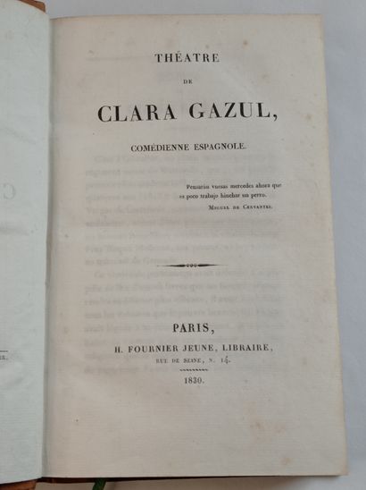 MÉRIMÉE (Prosper). Théâtre de Clara Gazul, comédienne espagnole. Paris, H. Fournier...