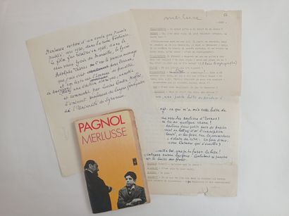 PAGNOL Marcel (1895-1974). Fragment de dialogue de Merlusse, en partie autographe,...