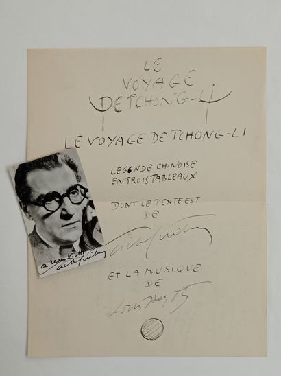 GUITRY Sacha (1885-1957). Affiche autographe signée, (s.l.n.d.) 2 pp. in-folio et...