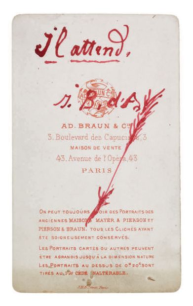 BARBEY D'AUREVILLY Jules Amédée (1808-1889) Portrait de l'auteur en médaillon, sépia,...