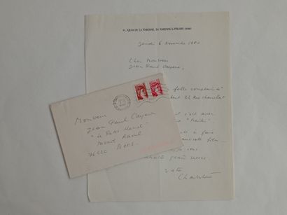 TRENET Charles (1913-2001). Lettre autographe signée à J.P. Cayeux. La Varenne St-Hilaire,...