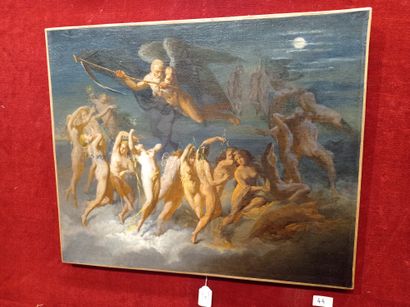 ECOLE FRANCAISE DU XIXème siècle The Dance of the Hours
Oil on canvas 46 x 60 cm