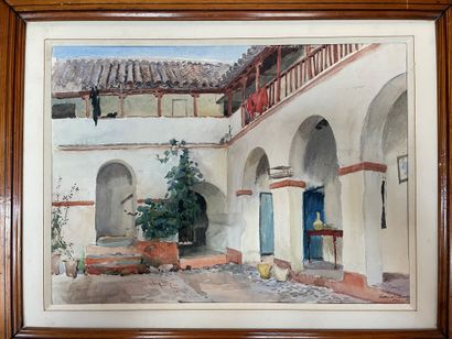 Georges SCOTT (1873-1942) Patio à Cordoue
Aquarelle sur papier, signée, localisée...