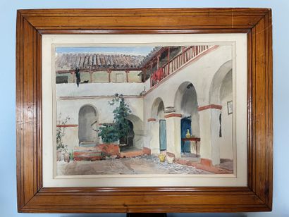 Georges SCOTT (1873-1942) Patio à Cordoue
Aquarelle sur papier, signée, localisée...